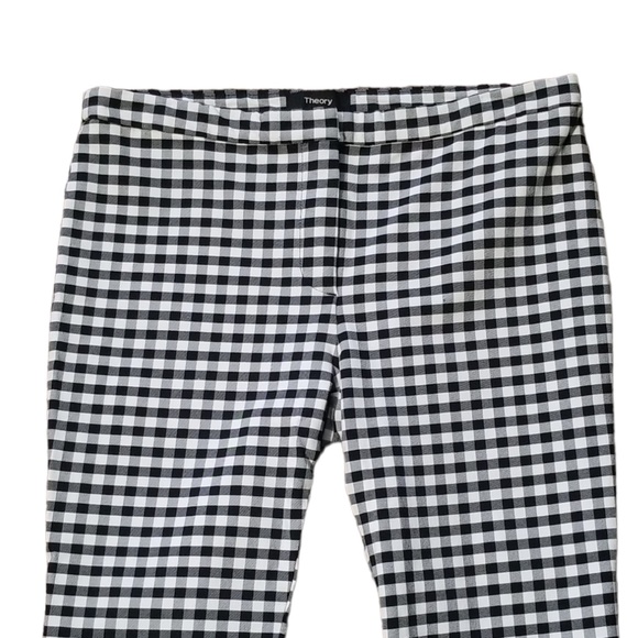 Theory Women's Black White Gingham Check Cropped Pants Sz.‎ 4 - Picture 4 of 9